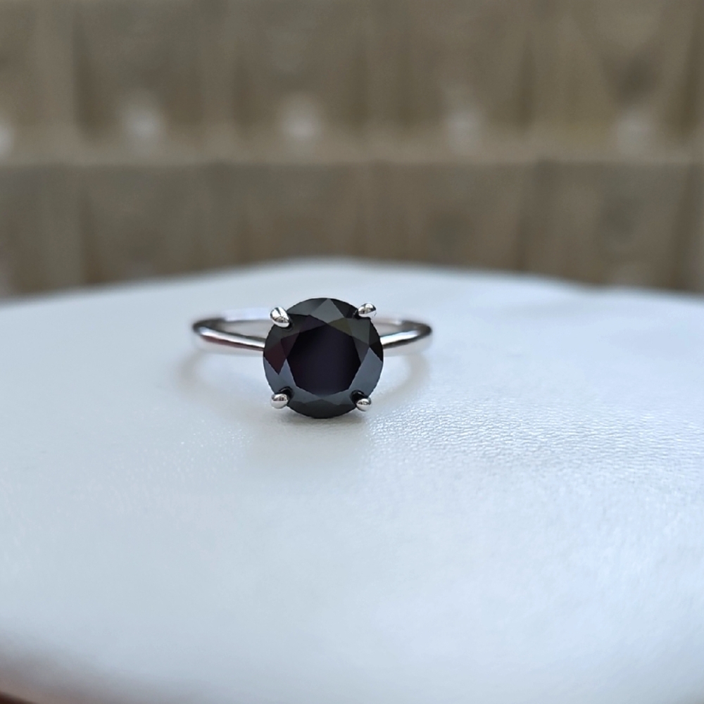 2ct Black Moissanite Ring